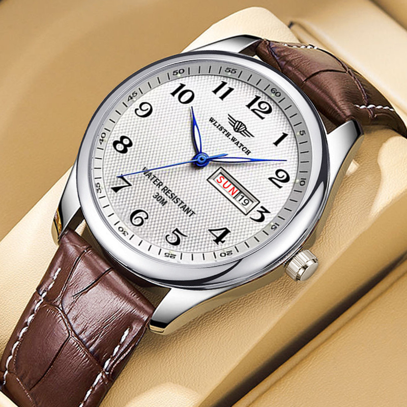 Luxury Watch Holder For Men - WLISTH 高級ブランドメンズ腕時計クォーツ時計アラビア数字ステンレス鋼防水カレンダー腕時計男性の父へのギフト