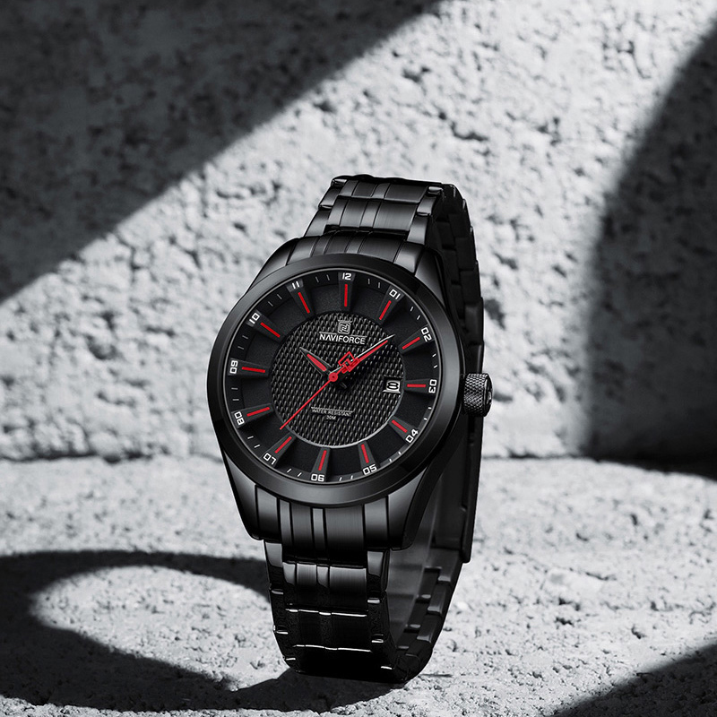 Luxury Watch Trading - NAVIFORCE メンズクォーツ時計ファッショントレンドクールな腕時計男性用 3ATM 防水ステンレススチールバンド高級ビジネス貿易男性