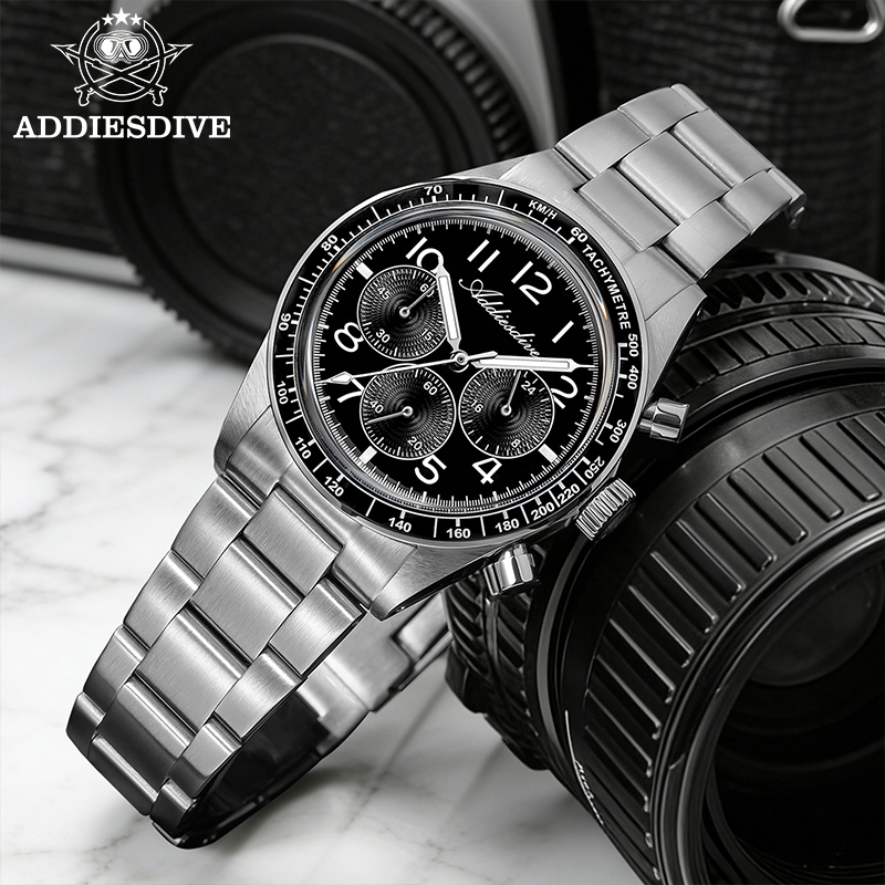 Luxury Watch Second Hand - ADDIESDVIE 2026 メンズ クロノグラフ腕時計 トップラグジュアリー クォーツウォッチ