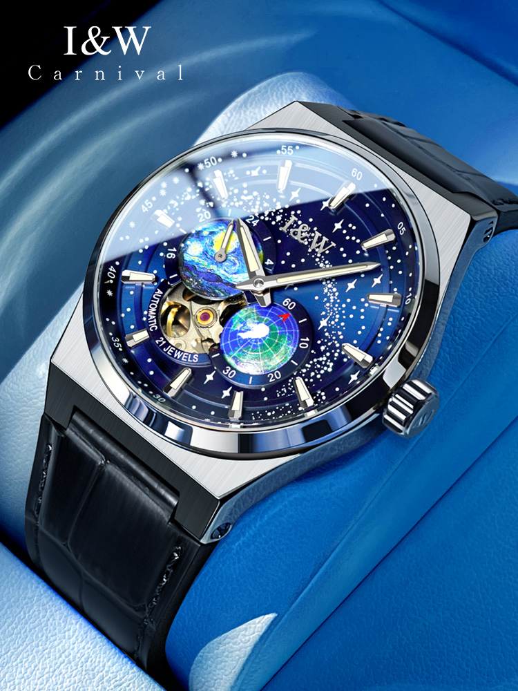 Luxury Watch Second Hand - カーニバル新 MIYOTA ムーブメント自動巻き時計高級ブランド腕時計男性用サファイアスモールセコンド 24 時間 50