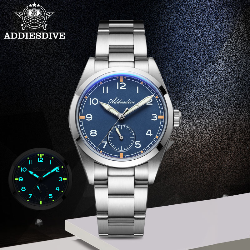 Luxury Watch It - ADDIESDIVE 日本 VH60 ステンレススチールバンドカップルウォッチバブルミラーガラス超発光 10Bar 防水カップルウォッチ