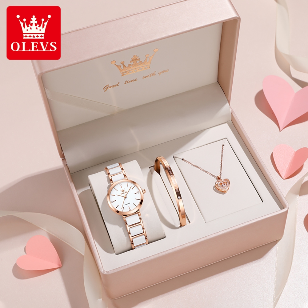 Luxury Watch Logos - OLEVSレディース腕時計5877高級エレガントクォーツ腕時計防水夜光セラミックストラップレディース腕時計ブレスレットセットギフトボックス時計
