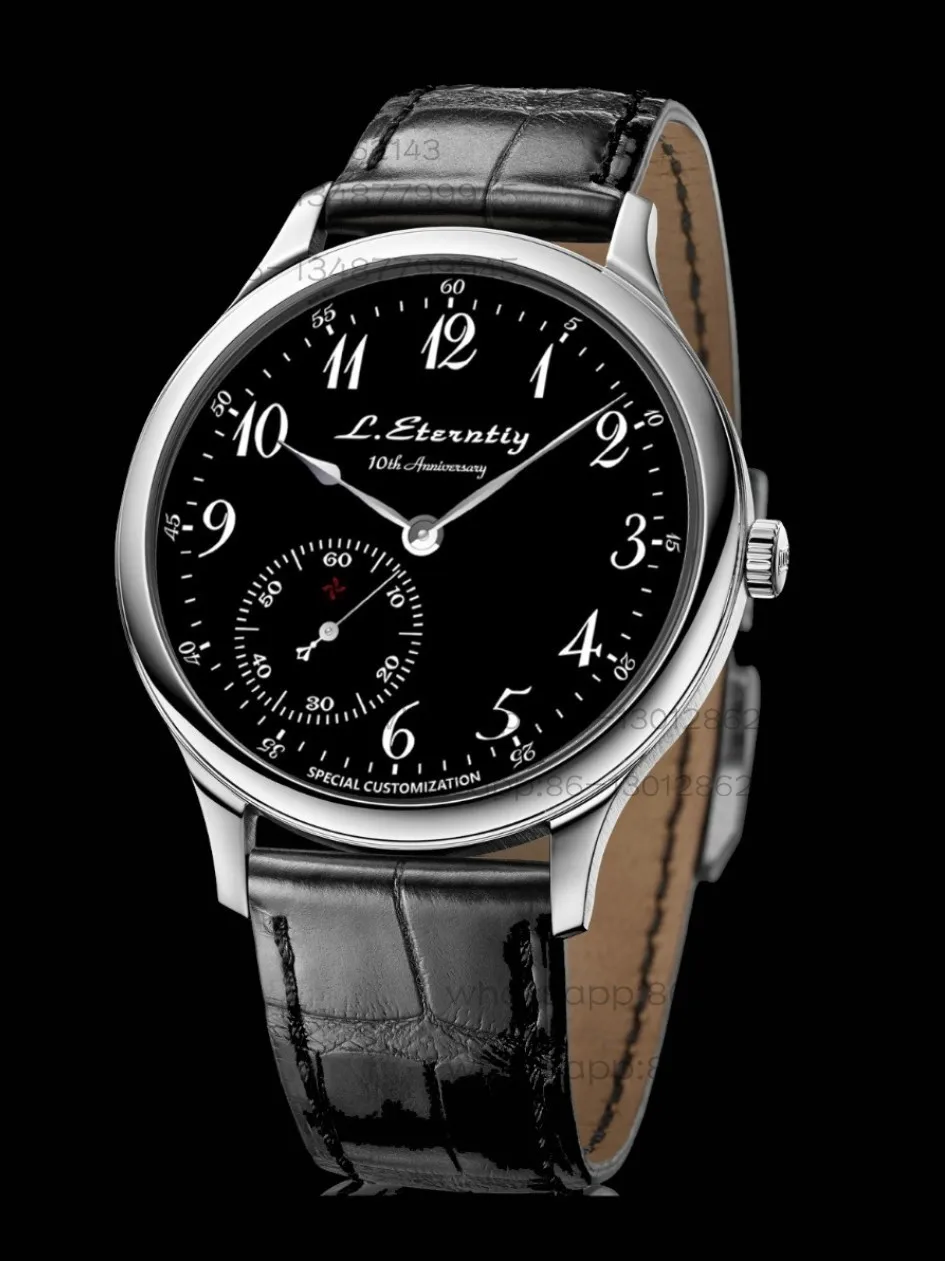 Dress Watch Ultra Thin - 10周年記念超薄型ドレスビジネス自動巻き手巻きベーキングブルーニードルスモールスリーニードル機械式時計