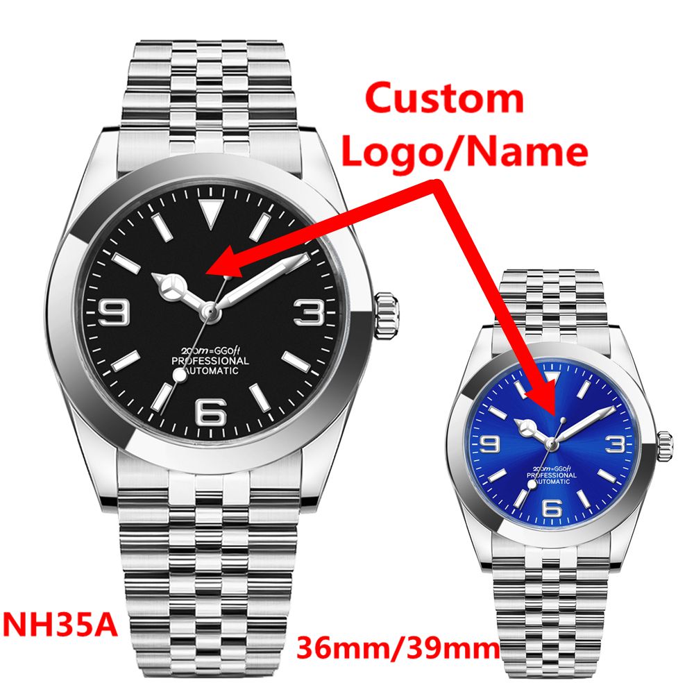 Luxury Watch Logos - カスタムロゴ高級 NH35 腕時計女性男性腕時計 36 ミリメートル/39 ミリメートルジュブリーズ自動機械式腕時計サファイア