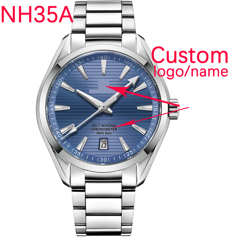 Luxury Watch Logos - 高級NH35ムーブメントカスタムロゴ41mmメンズスポーツ自動巻き腕時計サファイアスチールバンドメンズウォッチ