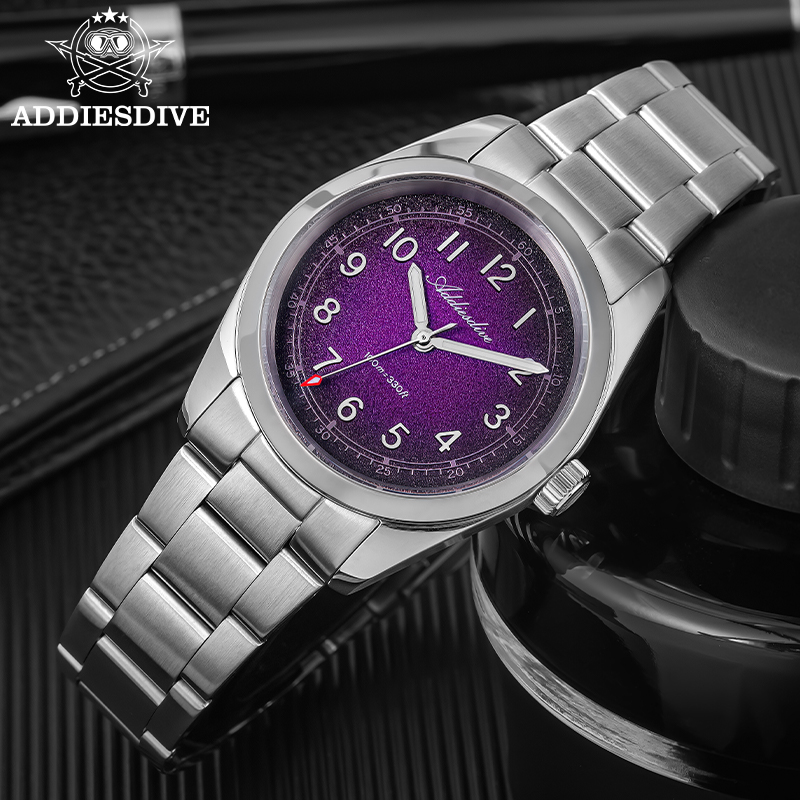 Luxury Watch It - ADDIESDIVE エレガントな女性のクォーツ時計 AD2553 サファイアガラス超発光女性腕時計 36 ミリメートル