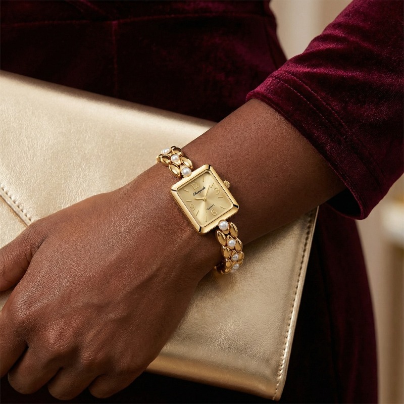 Luxury Watch Vintage - 高級ゴールデン女性用腕時計ファッションエレガントな長方形ダイヤルレディースクォーツ腕時計ヴィンテージドレス女性用腕時計レロジオフェミニーノ