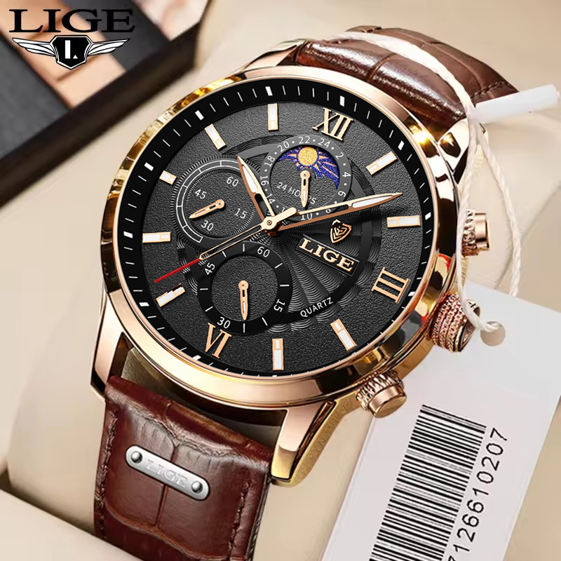 Luxury Watch Holder For Men - メンズ腕時計 LIGE トップブランドの高級メンズ腕時計男性用レザークォーツ時計スポーツ防水男性時計レロジオ Masculino