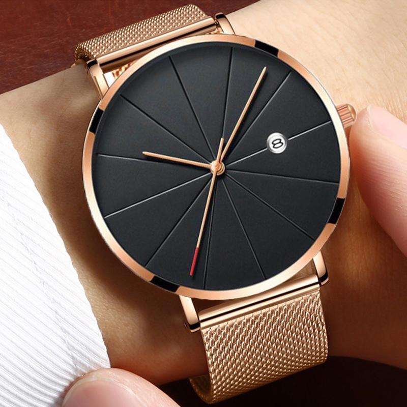 高級メンズウォッチ,超薄型,ステンレススチール,メッシュ,ク - Dress Watch Ultra Thin のレビューと価格