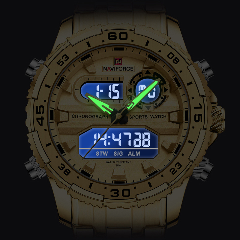 NAVIFORCE 男のクォーツ時計高級貿易軍事スポーツ発光 - Luxury Watch Trading のレビューと価格