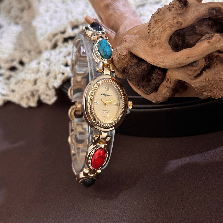 カラージェムストーン付きフェムクォーツウォッチ、リチウム合金 - Luxury Watch Vintage のレビューと価格