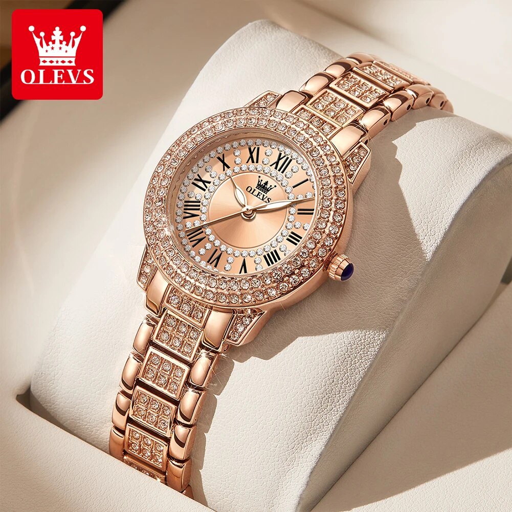 Olevs-レディースウォッチ,ラグジュアリークォーツ,エレ - Luxury Watch Diamond のレビューと価格
