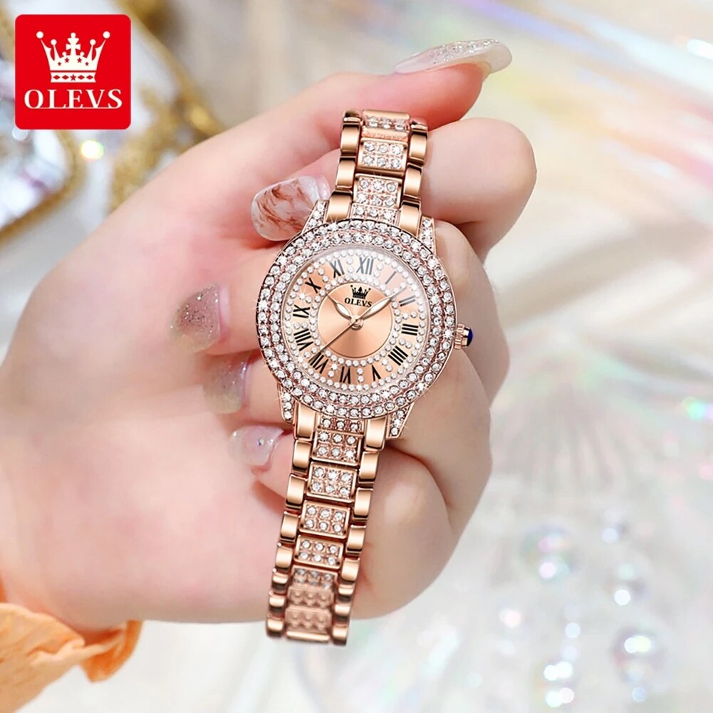 Olevs-レディースウォッチ,ラグジュアリークォーツ,エレ - Luxury Watch Diamond のレビューと価格