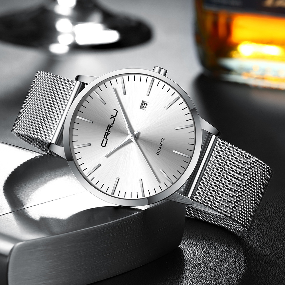 Crrju-メンズ防水超薄型クォーツ時計、シンプルな時計、ス - Dress Watch Ultra Thin のレビューと価格