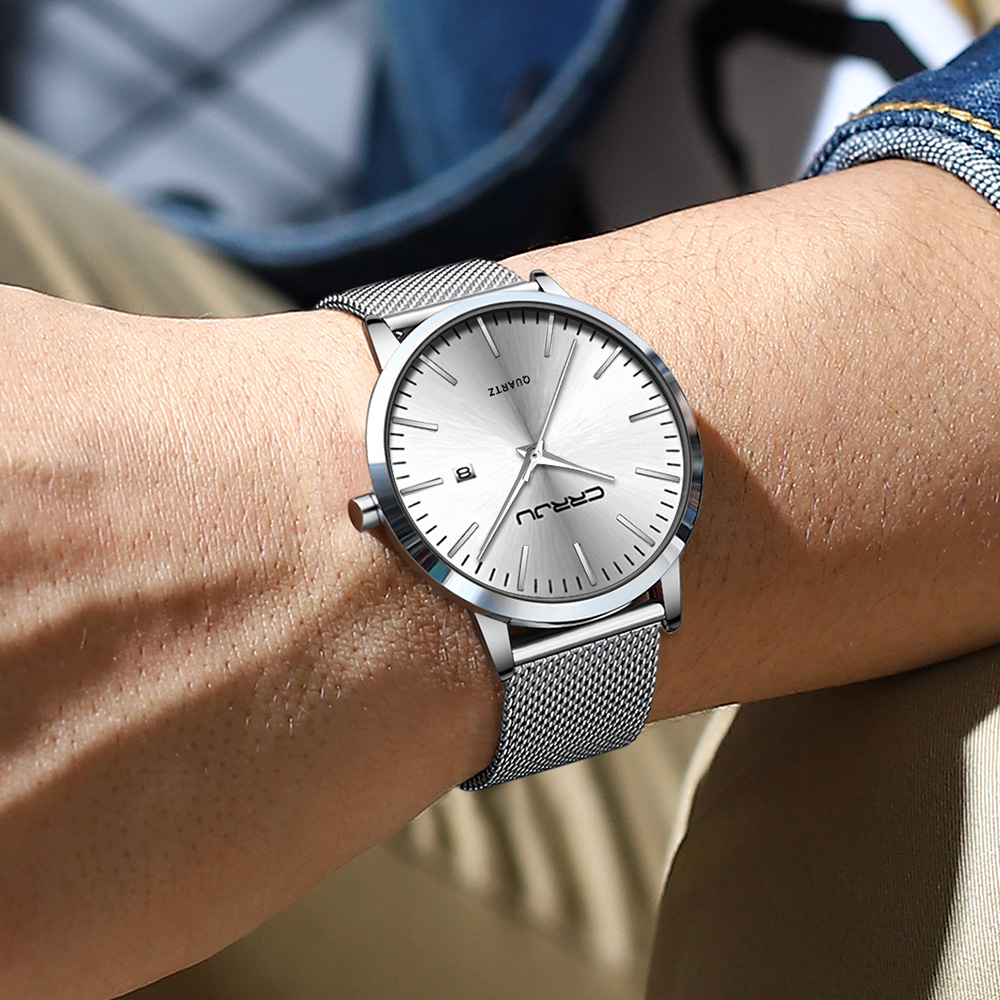 Crrju-メンズ防水超薄型クォーツ時計、シンプルな時計、ス - Dress Watch Ultra Thin のレビューと価格