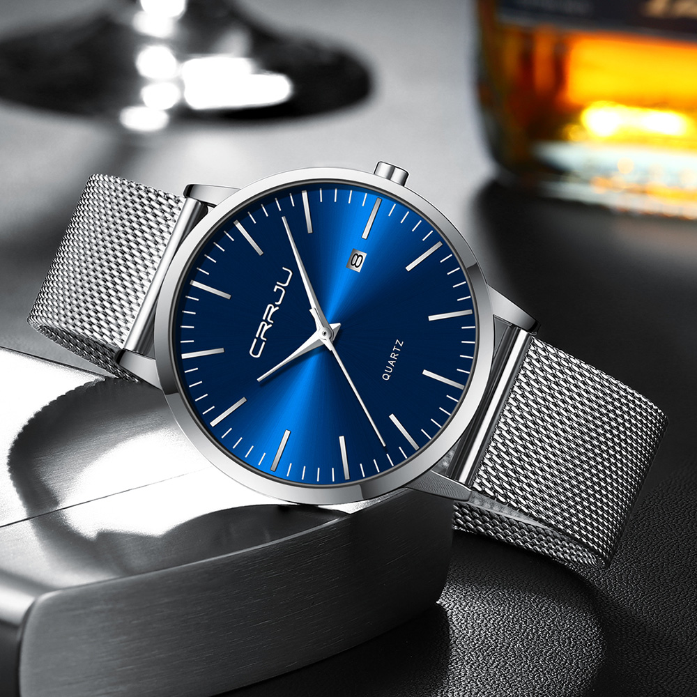 Crrju-メンズ防水超薄型クォーツ時計、シンプルな時計、ス - Dress Watch Ultra Thin のレビューと価格