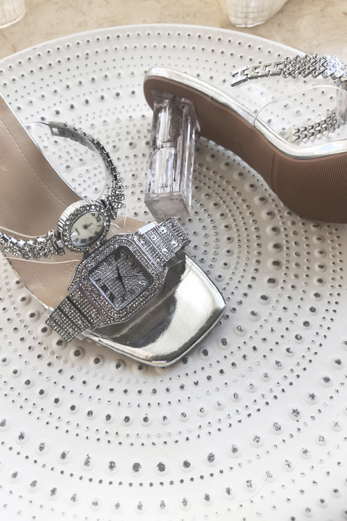 オリジナルデザインクリスタルウォッチハイヒールサンダルレディ - Luxury Watch Diamond のレビューと価格