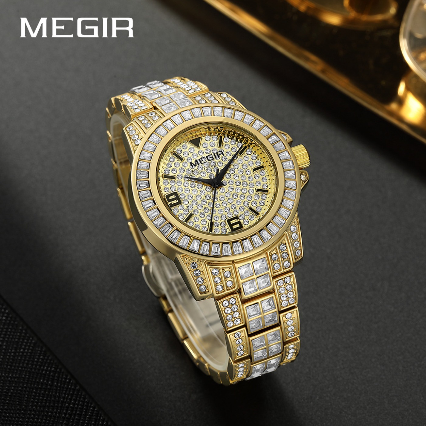 MEGIR 高級ダイヤモンド腕時計ユニセックスファッションア - Luxury Watch Diamond のレビューと価格