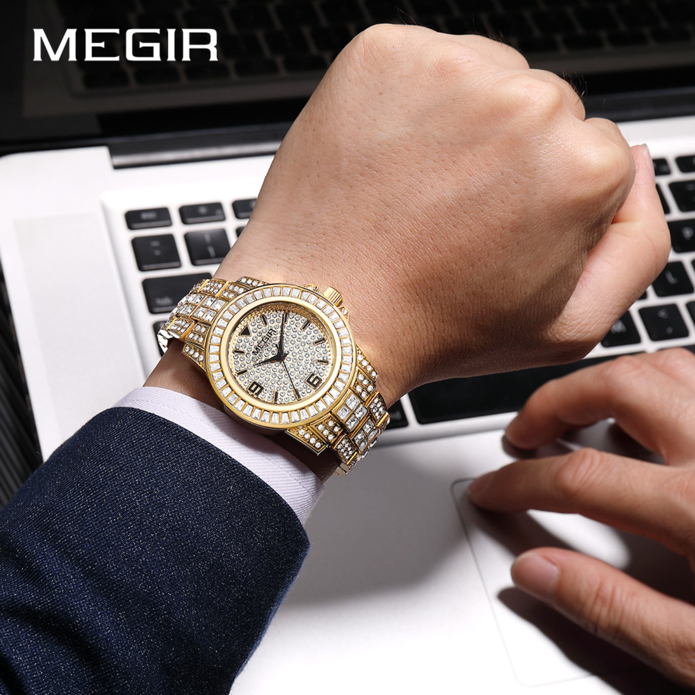 MEGIR 高級ダイヤモンド腕時計ユニセックスファッションア - Luxury Watch Diamond のレビューと価格