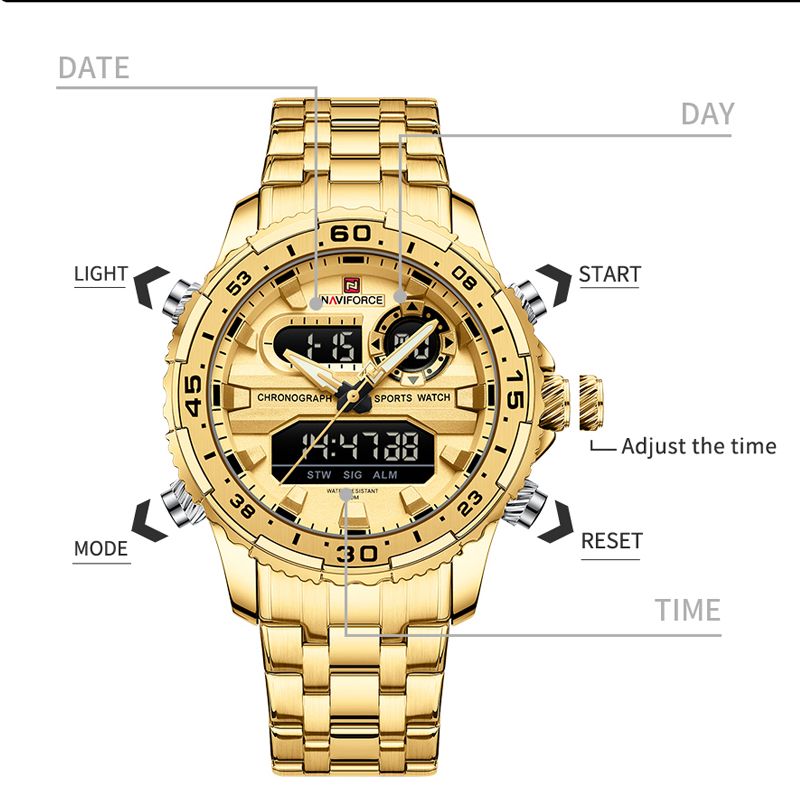 NAVIFORCE 男性用クォーツ時計高級貿易ミリタリースポ - Luxury Watch Trading のレビューと価格