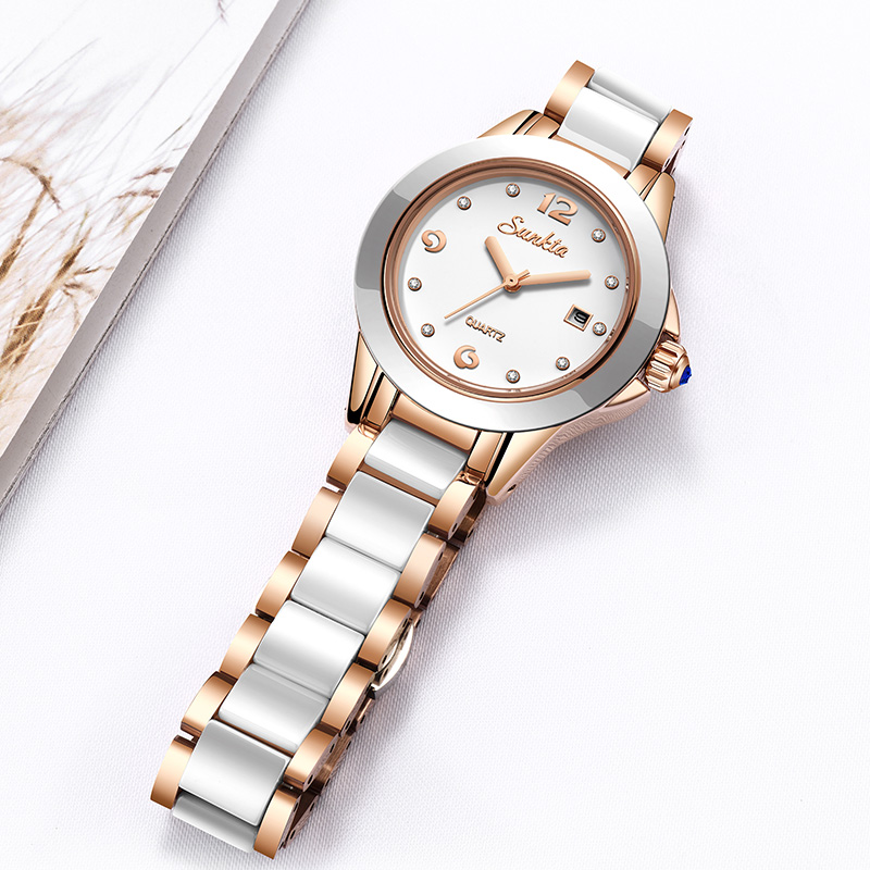 Sunkta ファッションカジュアルクォーツ女性腕時計エレガ - Luxury Watch Diamond のレビューと価格