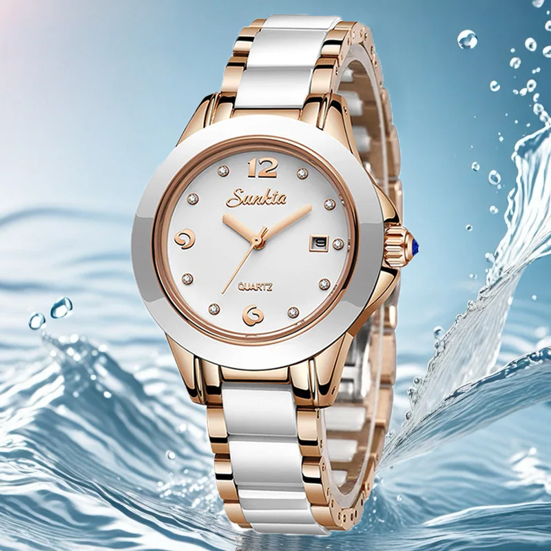 Sunkta ファッションカジュアルクォーツ女性腕時計エレガ - Luxury Watch Diamond のレビューと価格