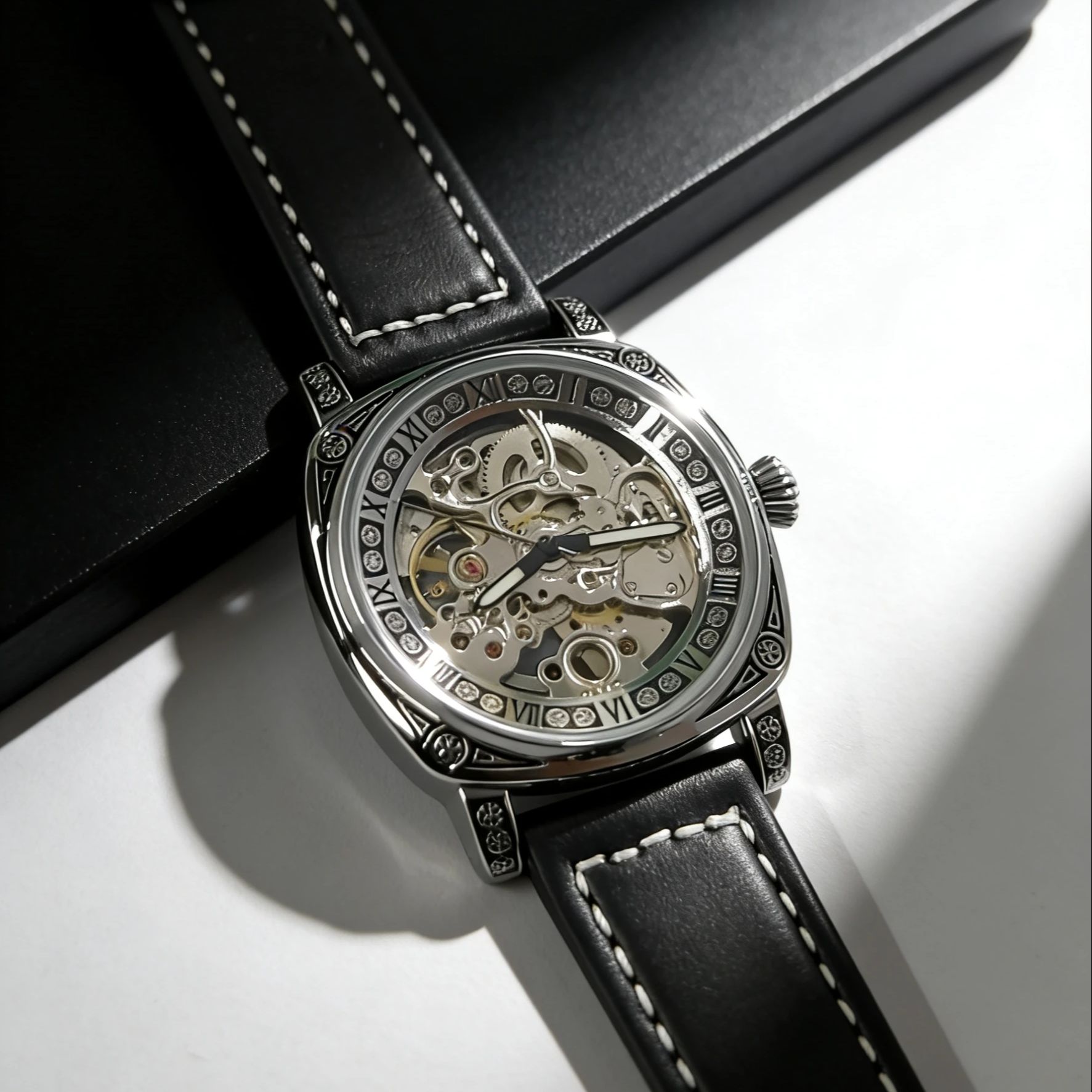 新しいヴィンテージ風スケルトン機械式腕時計（メンズ） |   - Luxury Watch It のレビューと価格
