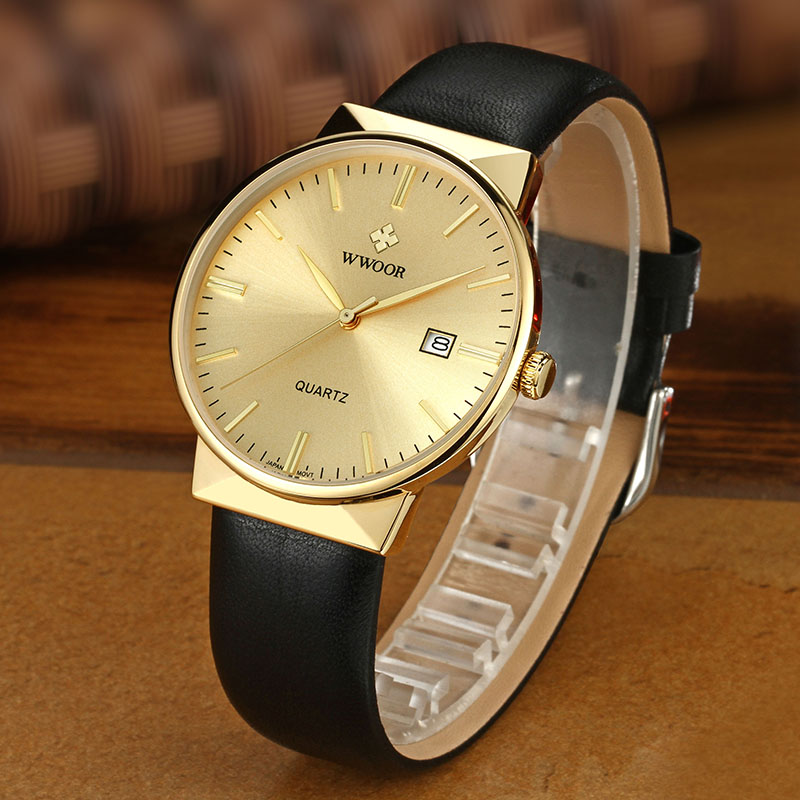 WWOOR メンズ腕時計トップブランドの高級防水本革腕時計メ - Dress Watch Ultra Thin のレビューと価格
