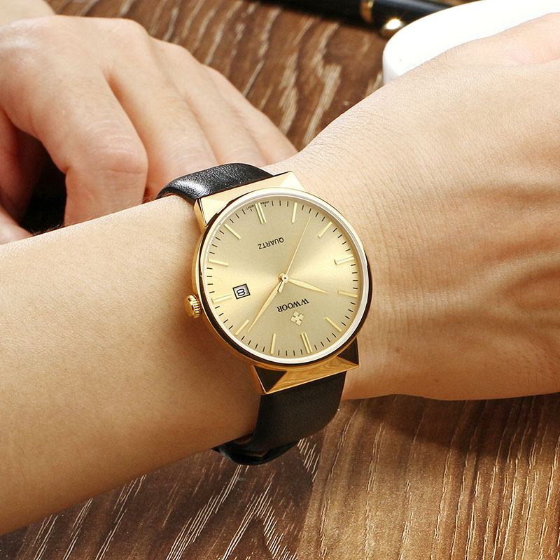 WWOOR メンズ腕時計トップブランドの高級防水本革腕時計メ - Dress Watch Ultra Thin のレビューと価格