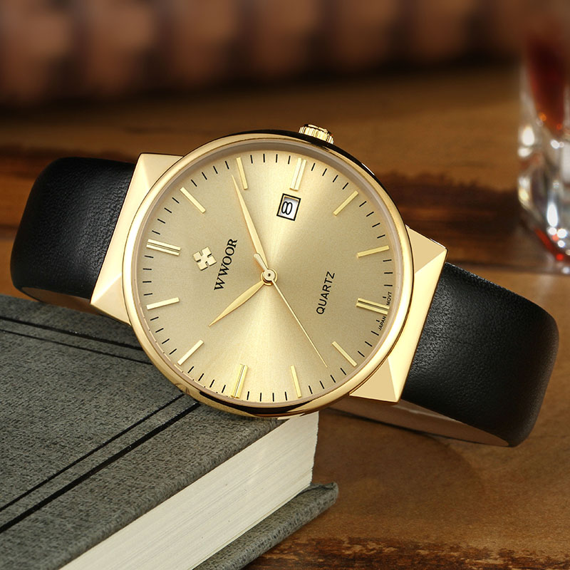 WWOOR メンズ腕時計トップブランドの高級防水本革腕時計メ - Dress Watch Ultra Thin のレビューと価格