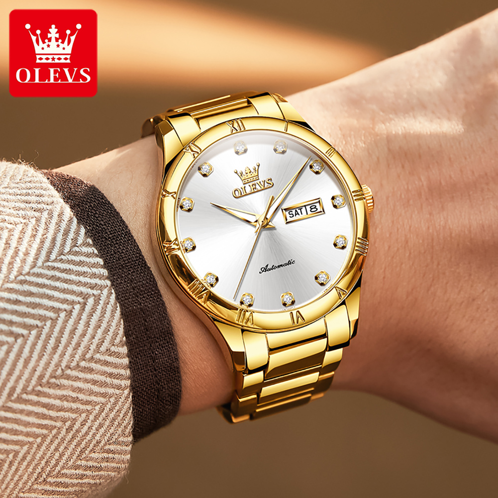 OLEVS メンズ腕時計高級カジュアルファインスチールオリジ - Luxury Watch Display のレビューと価格