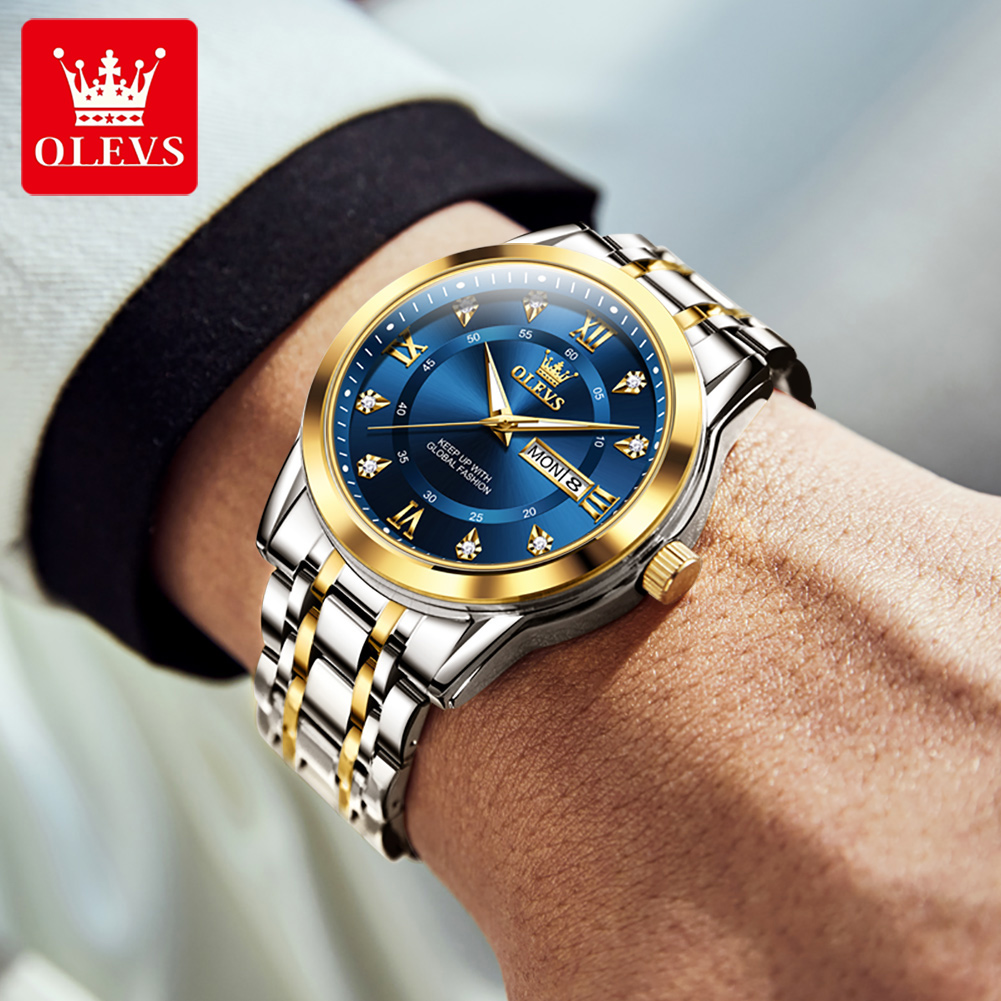 OLEVS ブランドファッションメンズ腕時計ステンレス鋼防水 - Luxury Watch Logos のレビューと価格
