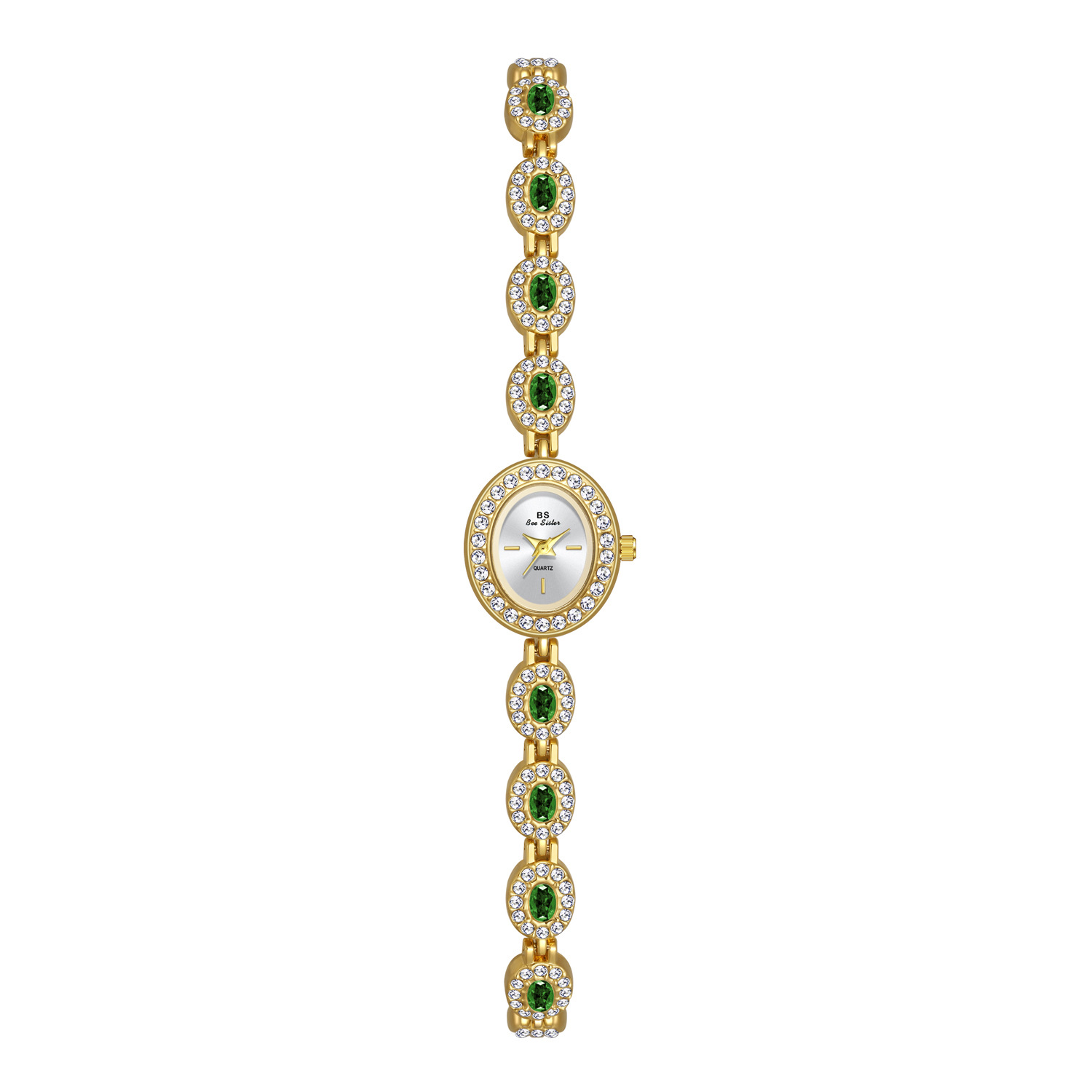 女性のための楕円形のクォーツ時計,エレガントで豪華な,緑のラ - Luxury Watch Diamond のレビューと価格