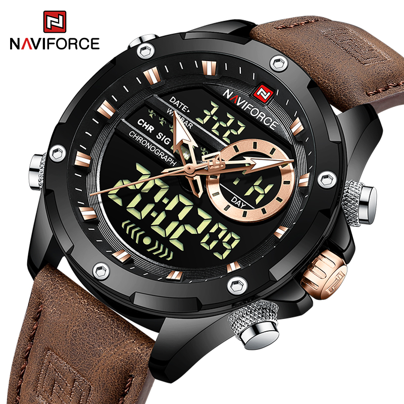 新しい NAVIFORCE メンズ腕時計クォーツクロノグラフ - Luxury Watch Holder For Men のレビューと価格