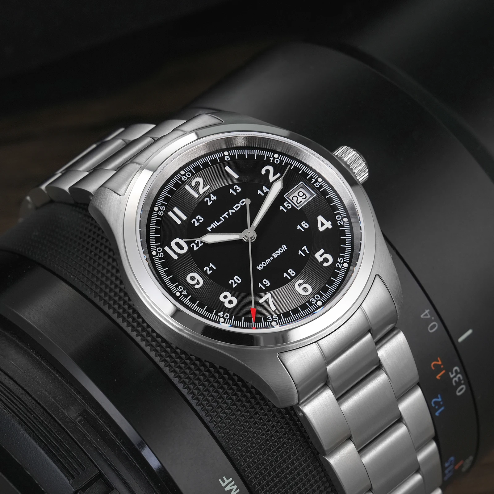 ミリタード ML08 ヴィンテージ クォーツ時計 ロンダ 5 - Dress Watch Ultra Thin のレビューと価格