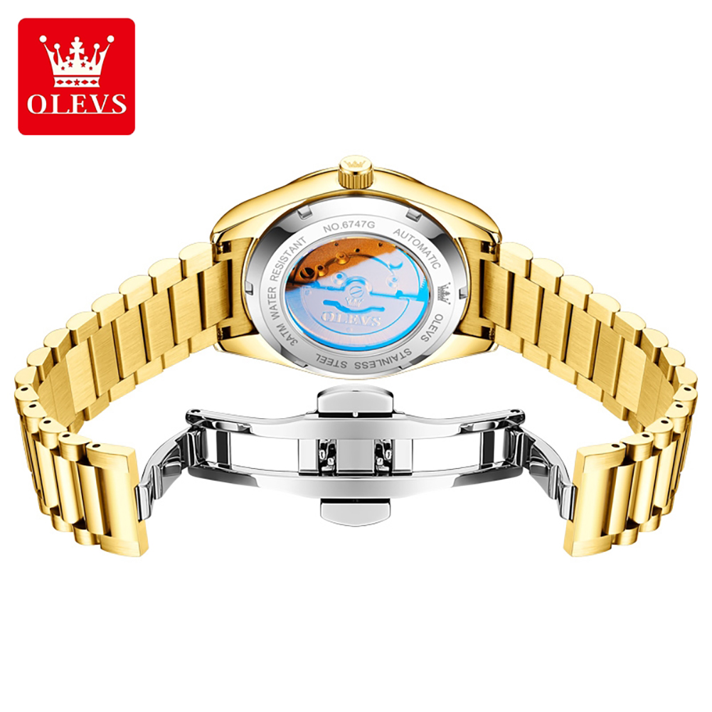 OLEVS 6747 高級ブランドメンズ全自動機械式時計防水 - Luxury Watch Diamond のレビューと価格