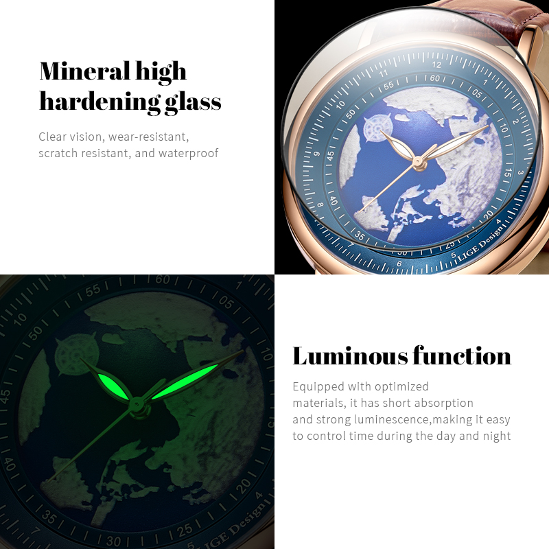 LIGE 2026新作トップブランド高級メンズ腕時計防水夜光 - Luxury Watch Holder For Men のレビューと価格