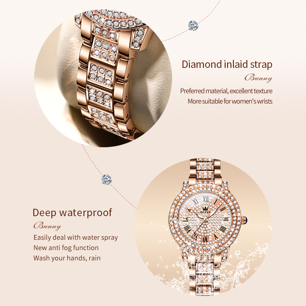 OLEVS 9943 高級オールダイヤモンドオリジナルクォー - Luxury Watch Diamond のレビューと価格